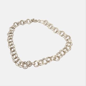 Sterling Silver Double Link Chain Bracelet Size 7 1/4